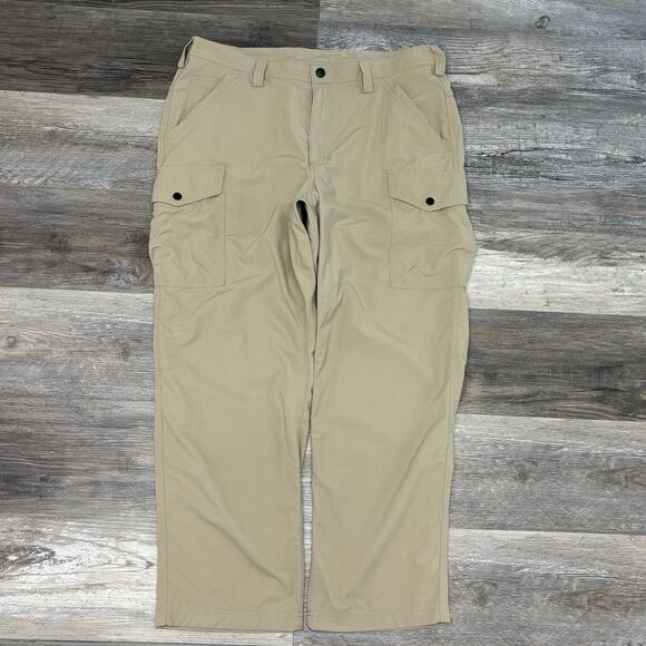 Duluth Trading Khaki Tan Mens 37x28 Utility Nylon Armachillo Cooling Cargo Pants - Picture 1 of 11
